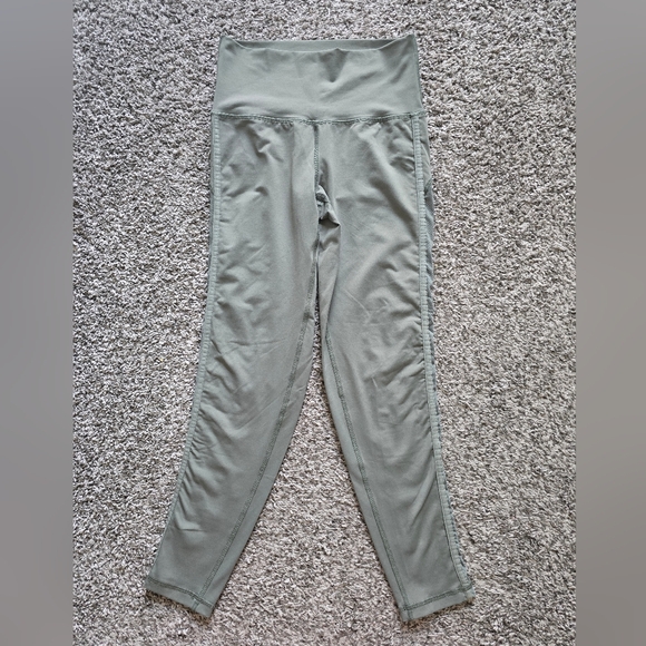 Aerie Chill Play Move Mesh Leggings Small Sage Green - Picture 2 of 7